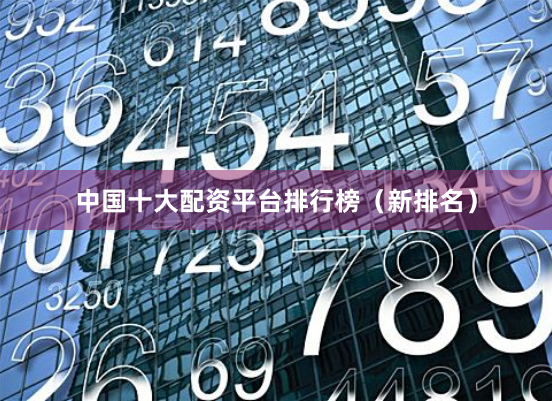 中国十大配资平台排行榜（新排名）